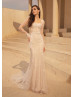 Square Neck Beaded Lace Tulle Fairy Wedding Dress